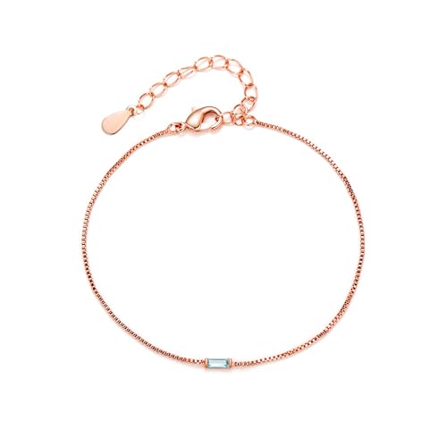 KWCLTH Birthstone Armband für Frauen Customized Einstellbare Kette Armband Dainty Link Birthstone Schmuck Geschenk von KWCLTH