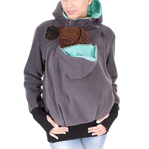 KWDEPCKM Tragejacke für Mama und Baby Warm Halten 3 in 1 Tragejacke Umstandsjacke für Mama und Baby Winter Freizeitjacke Babytrage Umstandsjacke Umstandsmode Fleecejacke mit Kapuze,07,XXL von KWDEPCKM