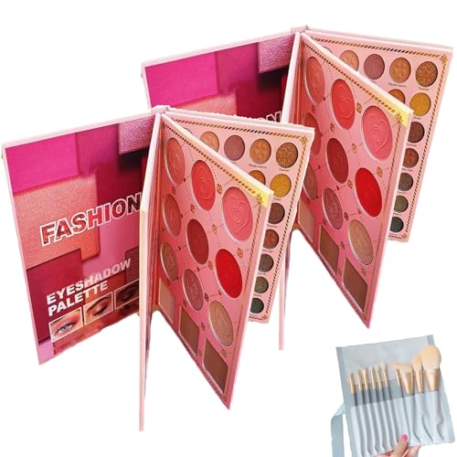 Christine Makeup Book Palette, 82 Color Eyeshadow Palette Colorful Makeup, Multi-Color Folding Three-Layer Book Makeup, Long Lasting Shimmer Matte Glitter (2Pcs) von KWHEUKJL