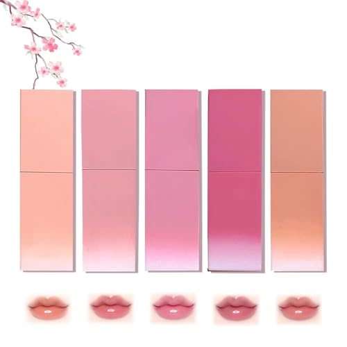 Macqueen Dewy Lip Tint, Macqueen Lip Tint, Dewy Water Glow Lip Tint, Tinted Lip Gloss, Mini Hydrating Lip Gloss, Long Lasting Moisturizing Lip Oil Gloss Lip. (5pcs) von KWHEUKJL