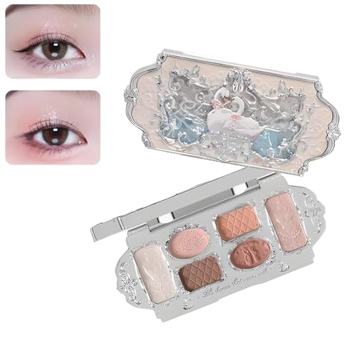 New Swan Ballet Eyeshadow, Swan Ballet Series 6 Color Eyeshadow Palette, Shimmer Matte Eyeshadow Palette. (white) von KWHEUKJL