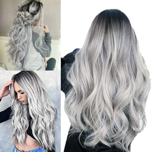 Perücke Prinzessin Damen Mädchen (gray and black) von KWHSUN