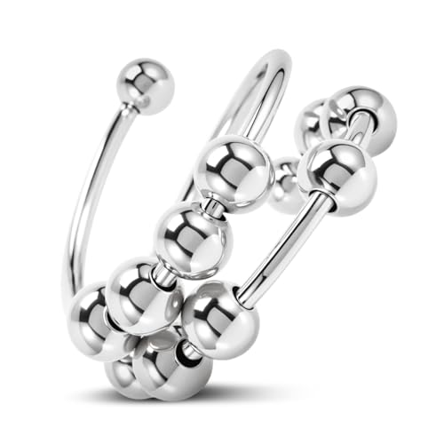 KWJEIULSOQ Anti Stress Ring für Damen Silber 925, Verstellbarer Anxiety Ringe Fidget Ring Damen, Silber Ringe 925 Frauen für Angst lindern von KWJEIULSOQ