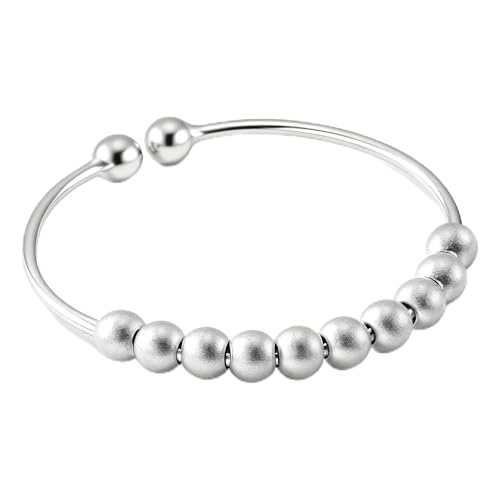 KWJEIULSOQ Anti Stress Ring, Anxiety Ringe für Damen Silber 925, Verstellbarer Fidget Ring Damen, Silber Ringe 925 Frauen für Angst lindern von KWJEIULSOQ