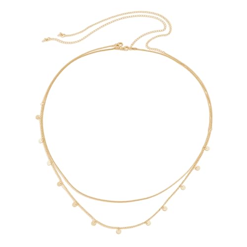 KWJEIULSOQ Bauchkette Gold Verstellbare Taillenkette Chain Bikini Körperketten für Damen, Kettengürtel Mehrschichtig Taille Kette Bauchketten Hüftkette Body Chain Bikini-Kette Party Körperschmuck von KWJEIULSOQ