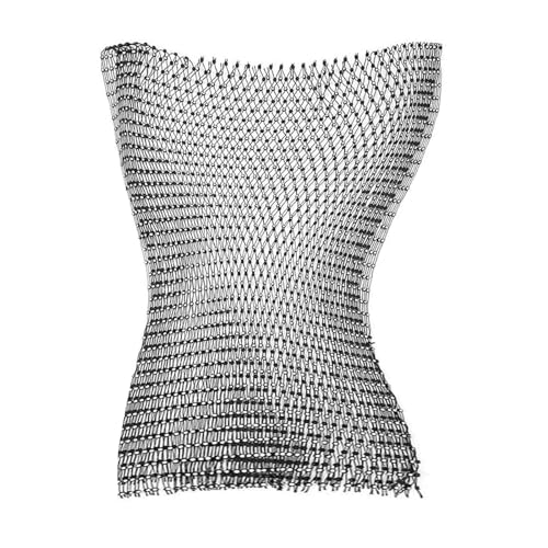 KWJEIULSOQ Netz-Körperkette Netzoberteil Strass Tops Mesh Top, Glitzer Top Bikini Crop Top Durchsichtig Tank Top Netzstrumpfhose Body Chain Körperschmuck Party Top für Frauen und Mädchen, S von KWJEIULSOQ