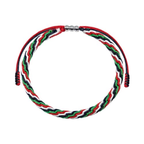 KWJNH Palästina Gewebtes Armband, Wassermelone Armband Palästina, Wassermelone Handgemachte Rote Seil Wassermelone Armbänder, Grünes Armband B von KWJNH