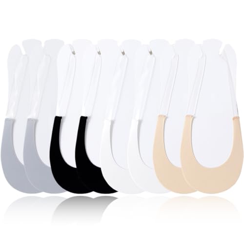 4 Paar Füßlinge Damen, No Show Ballerina Socken Atmungsaktiv Halbsocken, mit Rutschfeste Silikon für High Heel Loafer von KWKPR