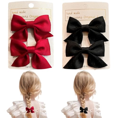4 Stück Schleifen-Haarspangen, Haarschleifen Damen Haarspangen mit Schleife, Haarspange Haarschleifen Mädchen, Schleife für Haare Hair Bows Für Mädchen Damen von KWKPR