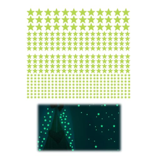 420 Stücke Leuchtsterne Kinderzimmer, Selbstklebend Mädchen Sternenhimmel, Glow in the dark stars, Leuchtaufkleber Mond Sterne Fluoreszierend Wand Aufkleber Schlafzimmer Wohnzimmer von KWKPR