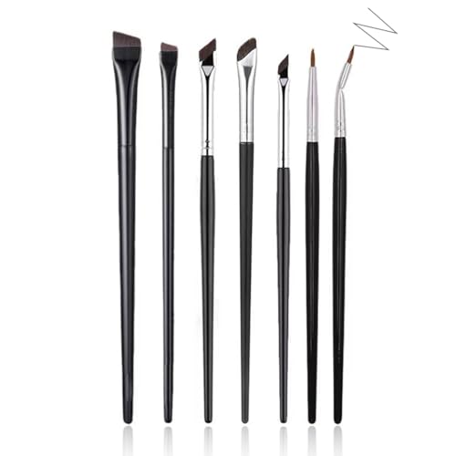 7 Stück Augenpinsel Pinselset, Präzisions-Eyeliner-Pinsel-Set, Abgewinkelter Augenbrauen Pinsel Dünn Eyeliner Pinsel Augenbrauenpinsel von KWKPR