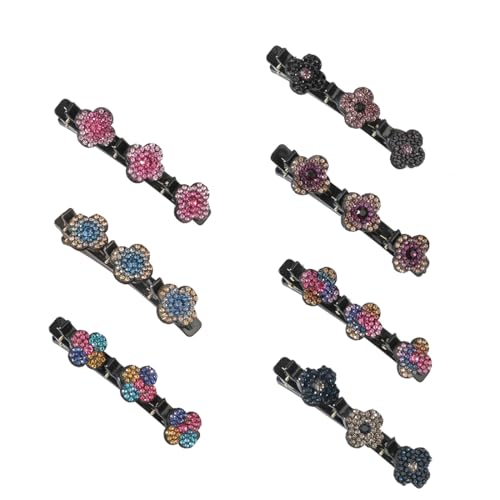7 Stück Geflochtene Haarspangen, Kristall Haarschmuck Damen, Geflochtene Haarspange Mädchen, Strass-Haarspange von KWKPR