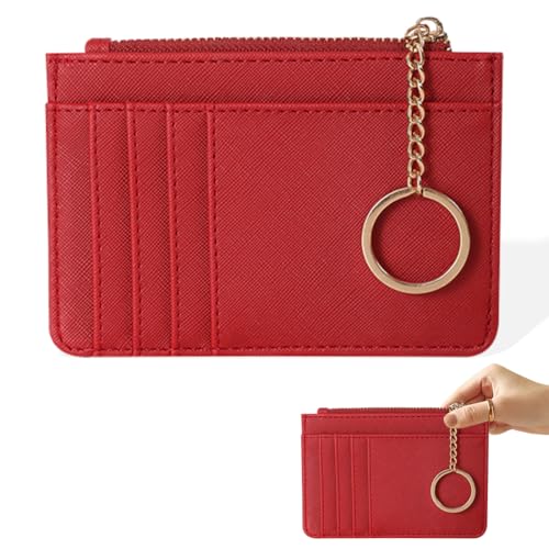 Geldbörse Damen Klein, Mini Kurzer Geldbeutel Frauen Leder mit Zipper Brieftasche, PU Leder Kreditkartenetui Schutz Geldbeutel Damen Kartenetui mit Münzfach von KWKPR