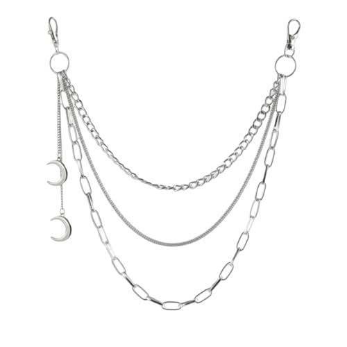 Punk Damen Hosenkette, der Mond Jeanskette Hose Kette Hip Hop Kette, Hip Hop Gothic Punk Hose für Mädchen Männer von KWKPR