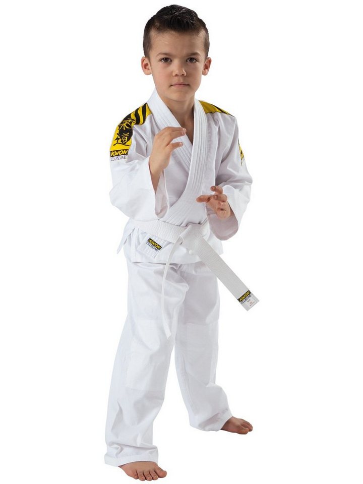 KWON Judoanzug Ju Jutsu Anzug JUNIOR inkl. weißen Gürtel 100% BW Kinder Jugendliche (3-teilig, Kinder, Junior), Mit Schultergurt, 100 % Baumwolle, Einsteigermodell von KWON