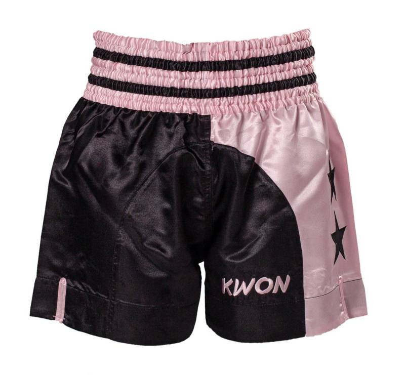 KWON Sporthose Thaiboxhose Damen Muay Thai Box Shorts Kickboxhose kurz pink rosa MMA (Edler Look, Lady) traditioneller Schnitt, Sterne von KWON
