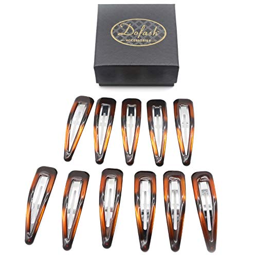 Dofash 12 Stücke 7cm/2,75zoll Epoxy Haar Snap Clips Große Snap Hair Clips Haarspangen Haarklammer Haarschmuck für Mädchen Damen (Epoxy Schildkröte) von KWONG