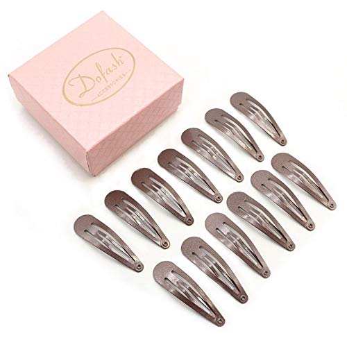 Dofash 20 Stücke 2IN/5CM Haar Snap Clips Snap Hair Clips Haarspangen Haarklammer Haarschmuck für Mädchen Damen (Braun) von KWONG
