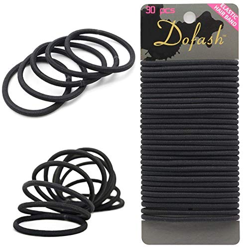 Dofash 30 Stk Haar Elastische Haargummis Pferdeschwanz Halter Haarband Haarbänder Elastisch Stirnband für Dicke Schwere und Lockiges Haar Zubehör für Frauen Mädchen Haarfrisuren（Schwarz） von KWONG