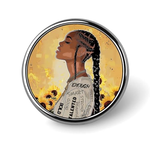 African American Dreadlocks Woman Round Brooch Pin Badge Lapel Tie Pin for Women Men Office Worker Teacher Decor African American Dreadlocks Woman Round Brooch Pin Badge Lapel Tie Pin for Women Men Office Worker Teacher Decor von KWQDOZF