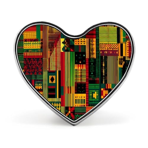 Afrikanisches Kente-Tuch, ethnische Kunst, lustige Anstecknadeln, herzförmiger Knopf, Brosche, Anstecknadel, Hut, Kleidung, Schmuck für Männer und Frauen Afrikanisches Kente-Tuch, ethnische Kunst, lustige Anstecknadeln, herzförmiger Knopf, Brosche, Anstecknadel, Hut, Kleidung, Schmuck für Männer und Frauen von KWQDOZF