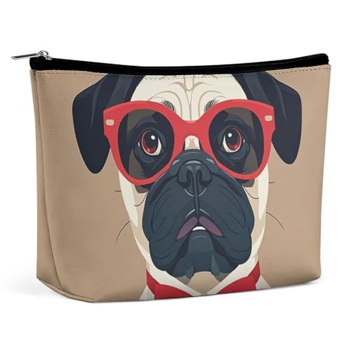 Altmodische Khabby-Hund-Make-up-Tasche für Frauen, tragbar, wasserdicht, ästhetisch, tragbar, für Reisen und Arbeit von KWQDOZF