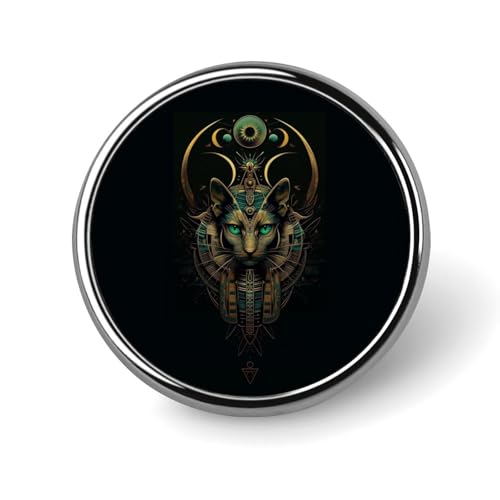 Ancient Egyptian Cat Round Brooch Pin Badge Lapel Tie Pin for Women Men Office Worker Teacher Decor Ancient Egyptian Cat Round Brooch Pin Badge Lapel Tie Pin for Women Men Office Worker Teacher Decor von KWQDOZF