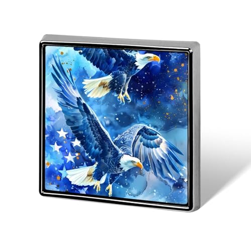 Aquarell-Weißkopfseeadler-Sterne, amerikanische Flagge, lustige Anstecknadeln, Knopf, Brosche, Abzeichen, Hut, Kleidung, Tasche, Schmuck für Männer und Frauen von KWQDOZF
