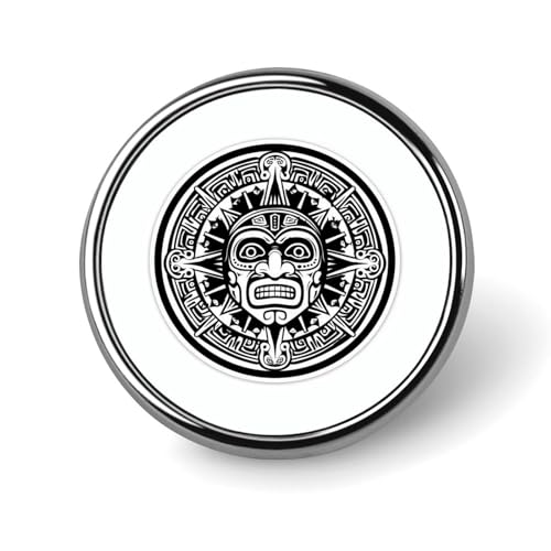 Aztec Ethnic Culture Round Brooch Pin Badge Lapel Tie Pin for Women Men Office Worker Teacher Decor Aztec Ethnic Culture Round Brooch Pin Badge Lapel Tie Pin for Women Men Office Worker Teacher Decor von KWQDOZF