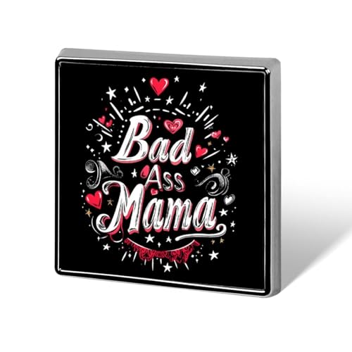 Bad Ass Mom Brosche Pins 0,7" Metallabzeichen Schmuck Dekor für Kleidung Laple Krawatte Rucksack Zubehör von KWQDOZF