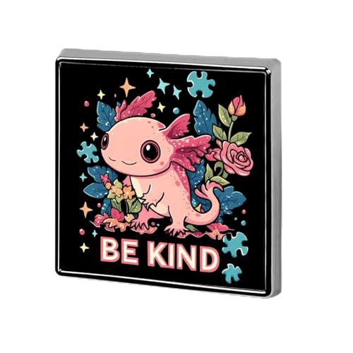 Be Kind Autism Axolotl Brosche Pins 0,7 Zoll Metallabzeichen Schmuck Dekor für Kleidung Laple Krawatte Rucksack Zubehör von KWQDOZF