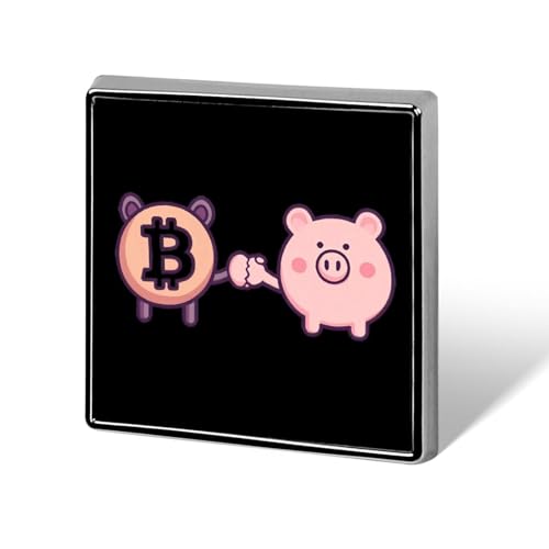 Bitcoin Piggy Banker Brosche Pins 0,7" Metallabzeichen Schmuck Dekor für Kleidung Laple Krawatte Rucksack Zubehör von KWQDOZF