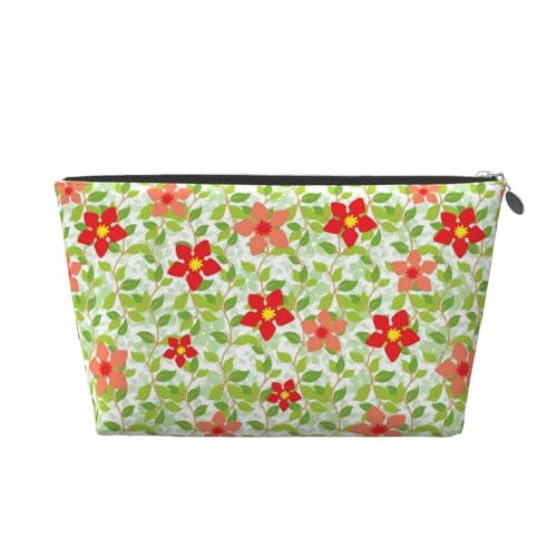 Blume Make-Up Tasche Für Frauen Kosmetik Taschen Make-Up Veranstalter Reise Tasche Leder von KWQDOZF