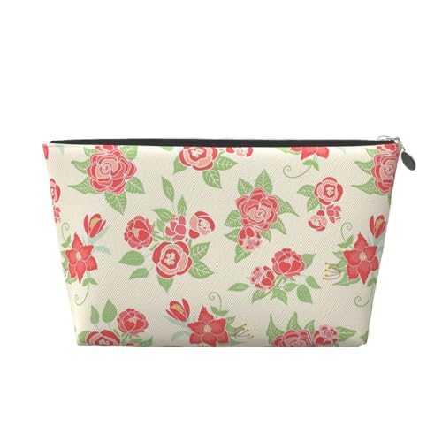 Blumen-Make-up-Tasche, Reise-Make-up-Organizer, Taschen für Frauen, Kosmetiktasche, tragbare Make-up-Pinsel-Taschen von KWQDOZF
