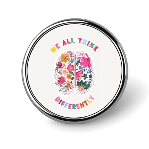 Brain We All Think Differently Round Brooch Pin Badge Lapel Tie Pin for Women Men Office Worker Teacher Decor Brain We All Think Differently Round Brooch Pin Badge Lapel Tie Pin for Women Men Office Worker Teacher Decor von KWQDOZF