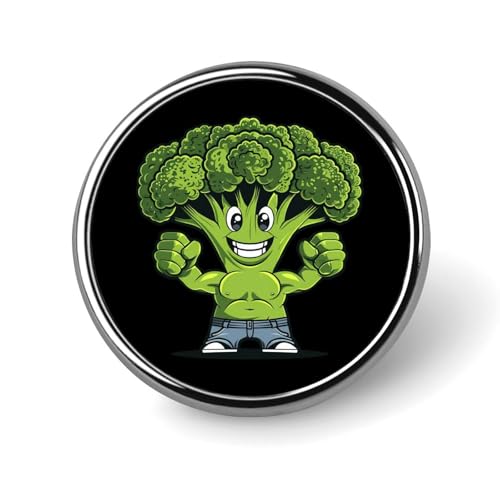 Broccoli Gym Bodybuilding Runde Brosche Anstecknadel Anstecknadel Krawatte Anzug Kleid Zubehör für Männer Frauen Hochzeit Geburtstag von KWQDOZF