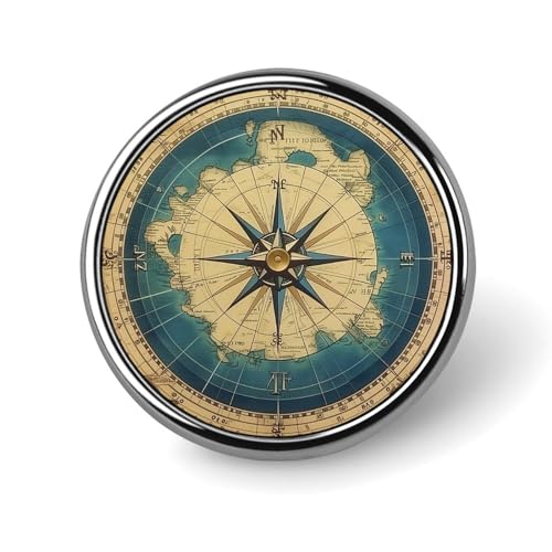 Brosche im Vintage-Stil, Kompass, rund, Anstecknadel, Revers, Krawattennadel für Damen und Herren, Büroangestellte, Lehrer, Dekoration Brosche im Vintage-Stil, Kompass, rund, Anstecknadel, Revers, Krawattennadel für Damen und Herren, Büroangestellte, Lehrer, Dekoration von KWQDOZF