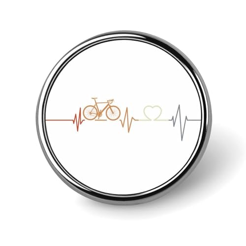 Brosche im Vintage-Stil mit Fahrrad-Herzschlag, rund, Anstecknadel, Revers, Krawattennadel für Damen und Herren, Büroangestellte, Lehrer, Dekoration Brosche im Vintage-Stil mit Fahrrad-Herzschlag, rund, Anstecknadel, Revers, Krawattennadel für Damen und Herren, Büroangestellte, Lehrer, Dekoration von KWQDOZF