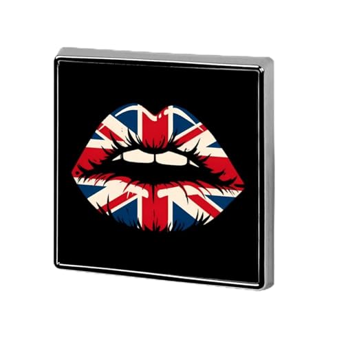 Brosche mit der Flagge Großbritanniens mit den Lippen und der englischen Flagge, 1,8 cm, Metallabzeichen, Schmuckdekor für Kleidung, Revers, Krawatte, Rucksack, Zubehör von KWQDOZF
