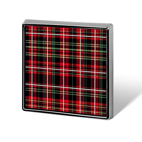 Buffalo Scottish Tartan Plaid Checkered Red Brosche Pins 0,7" Metallabzeichen Schmuck Dekor für Kleidung Lapel Krawatte Rucksack Zubehör von KWQDOZF