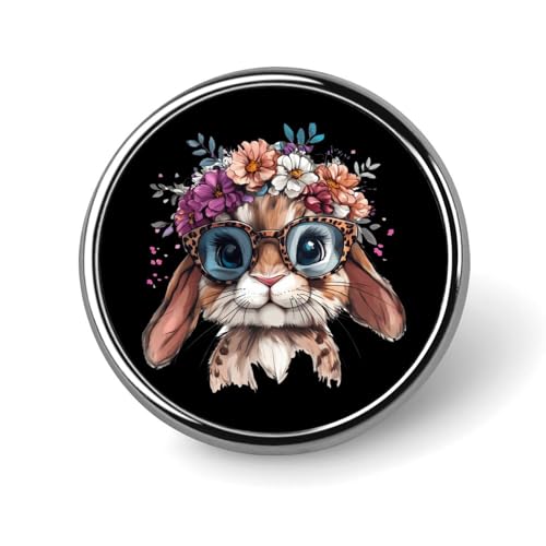 Bunny Leopard Glasses with Flower Crown Brooch Pins for Women Men Cute Badge Lapel Pins for Backpack Dress Accessories Bunny Leopard Glasses with Flower Crown Brooch Pins for Women Men Cute Badge Lapel Pins for Backpack Dress Accessories von KWQDOZF