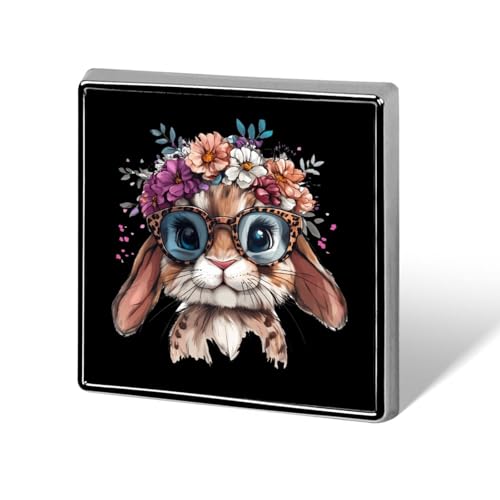 Bunny Leopard Glasses with Flower Crown Brooch Pins for Women Men Square Collar Lapel Pins Coat Jacket Accessories Bunny Leopard Glasses with Flower Crown Brooch Pins for Women Men Square Collar Lapel Pins Coat Jacket Accessories von KWQDOZF