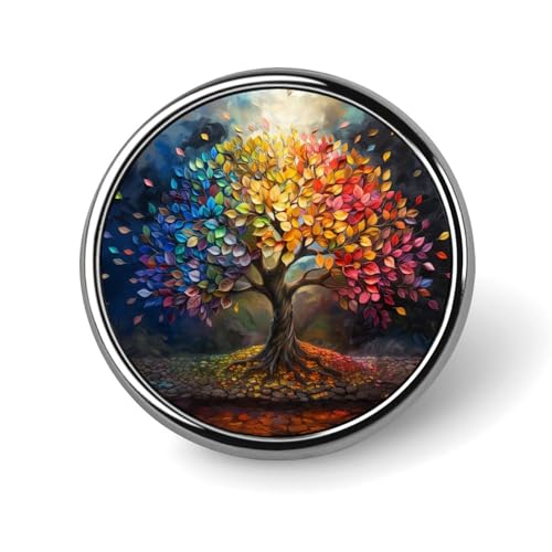 Bunte Brosche mit Lebensbaum-Motiv, runde Anstecknadel, Anstecknadel, Krawattennadel für Damen und Herren, Büroangestellte, Lehrer, Dekoration Bunte Brosche mit Lebensbaum-Motiv, runde Anstecknadel, Anstecknadel, Krawattennadel für Damen und Herren, Büroangestellte, Lehrer, Dekoration von KWQDOZF