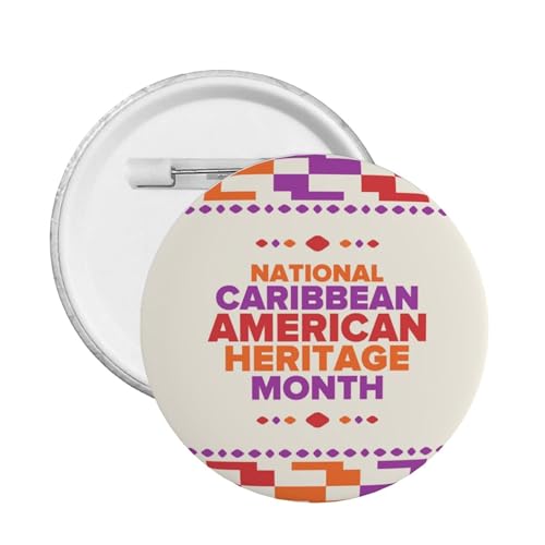 Caribbean American Heritage Month Pins Runde Brosche Button Abzeichen Aufkleber Zeichen Metall Pin von KWQDOZF