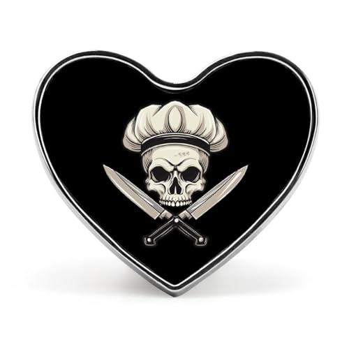 Chef Totenkopf Herz Abzeichen Brosche Pin süße Revers Krawatte Button Pins Dekoration für Frauen Männer von KWQDOZF
