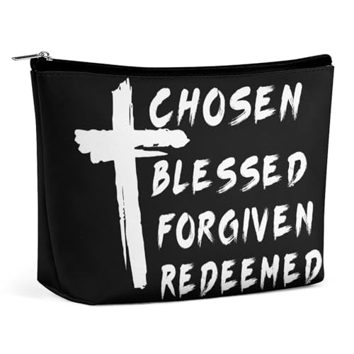 Chosen Blessed Forgive Redeemed Kosmetiktasche Tragbare Reise-Make-up-Tasche Kulturbeutel mit großer Kapazität Aufbewahrungstaschen für Damen-3 von KWQDOZF