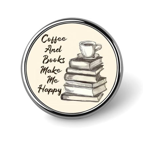 Coffee Books Happy Round Brooch Pin Badge Lapel Tie Pin for Women Men Office Worker Teacher Decor Coffee Books Happy Round Brooch Pin Badge Lapel Tie Pin for Women Men Office Worker Teacher Decor von KWQDOZF