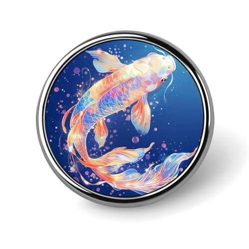 Colorful Fish Funny Round Lapel Pins Metal Button Brooch Badge Tie Hats Clothes Decoration for Men Women Colorful Fish Funny Round Lapel Pins Metal Button Brooch Badge Tie Hats Clothes Decoration for Men Women von KWQDOZF