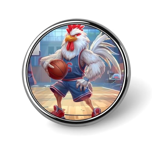 Cool Chicken Basketball Funny Round Lapel Pins Metal Button Brooch Badge Tie Hats Clothes Decoration for Men Women Cool Chicken Basketball Funny Round Lapel Pins Metal Button Brooch Badge Tie Hats Clothes Decoration for Men Women von KWQDOZF