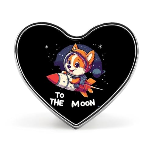 Corgi TO THE MOON Brooch Pins Heart Badge Collar Lapel Pins Dress Coat Accessories for Women Men Corgi TO THE MOON Brooch Pins Heart Badge Collar Lapel Pins Dress Coat Accessories for Women Men von KWQDOZF